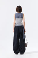 LABEL DETAIL HALTER TANK TOP IN GRAY image 17