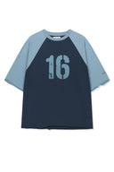 RAW EDGE RAGLAN TOP IN NAVY image 2