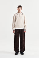 DISTRESSED DOUBLE KNEE WORK PANTS FOR MEN IN BROWN image 17