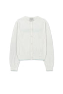 BACK LOGO SHEER CARDIGAN FOR WOMEN IN WHITE image 11