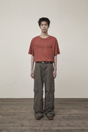 STAMP LOGO GRAPHIC OVERSIZE TOP FOR MEN IN BRICK image 11