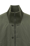 HIGH NECK BUTTON POINT ZIP UP JUMPER IN KHAKI image 3
