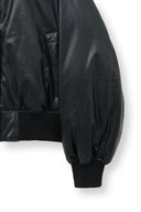 FAUX LEATHER DOWN JUMPER FOR WOMEN IN BLACK image 13