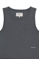 HEM TIE DETAIL SLEEVELESS TOP IN CHARCOAL GREY image 3