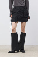 TWO WAY CARGO MINI SKIRT IN BLACK image 12