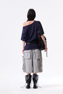 TERRY UTILITY POCKET BERMUDA PANTS IN GRAY image 7