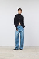TWISTED SEAM DENIM PANTS IN BLUE image 9