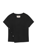 SLIT BUTTON POINT CROP TOP IN BLACK image 12