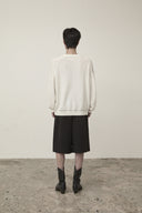 COLOR TRIM LINE LOGO PULLOVER IN IVORY image 8