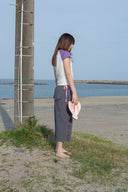 FLOWER STITCH RAGLAN LOGO TOP IN PURPLE image 6