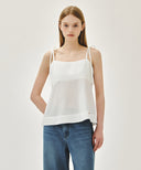 W PINTUCK CAMISOLE BLOUSE IN WHITE image 12