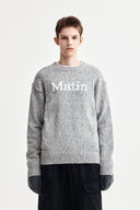 MATIN MIXED YARN KNIT PULLOVER IN GRAY image 10