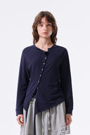 ASYMMETRIC BUTTON CLOSURE TOP IN NAVY image 18