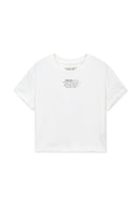 LABEL POINT LETTERING CROP TOP IN WHITE image 1