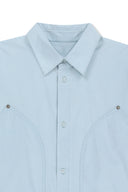 WASHED COTTON DRAWSTRING SHIRT IN SKY BLUE image 3