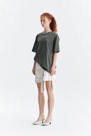 EMBROIDERY SMALL LOGO OVERSIZE TOP IN KHAKI image 17