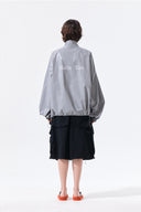 MATIN KIM LOGO COATING JUMPER IN DARK GRAY image 8
