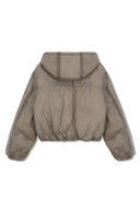 BACK LOGO HOODY SHORT DOWN JUMPER IN BEIGE image 13