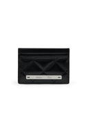 PUFF QUILT CARD WALLET IN BLACK image 1