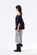MTK 16 GRAFFITI LOGO ASYMMETRIC TOP IN NAVY image 7