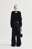WEAVING LONG SLEEVE TOP IN BLACK image 7