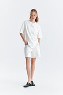 EMBROIDERY SMALL LOGO OVERSIZE TOP IN WHITE image 8