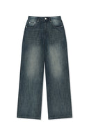 STUD POINT DENIM PANTS IN BLUE image 14