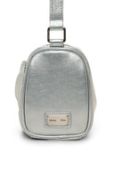 FRONT SHIRRING RIBBON MINI BAG IN SILVER image 10