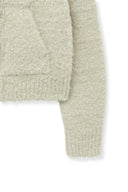 BOUCLE KNIT ZIP UP CARDIGAN IN LIGHT BEIGE image 15