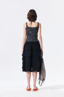 TERRY UTILITY POCKET BERMUDA PANTS IN BLACK image 17