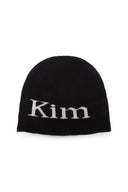 LOGO LINEN SHORT BEANIE IN BLACK image 3