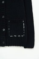 HANDMADE COLLAR KNIT CARDIGAN FOR MEN IN BLACK image 15