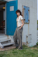 BUTTON POINT STRING WIDE PANTS IN KHAKI image 10