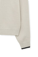 BACK LOGO COLLAR KNIT TOP FOR MEN IN IVORY image 5