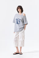 MTK 16 GRAFFITI LOGO ASYMMETRIC TOP IN GRAY image 11
