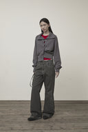 HOOK POINT TWO WAY CROSS CARDIGAN IN GRAY image 9