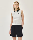W SMALL CLASSIC LOGO PK COLLAR SLEEVELESS IN WHITE image 11