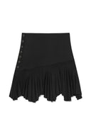 UNBALANCE FLARE FOLDING SKIRT IN BLACK image 14
