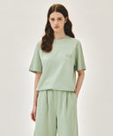 DRAWING LOGO DYEING TEE IN MINT image 12