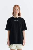 EMBROIDERY SMALL LOGO OVERSIZE TOP IN BLACK image 10