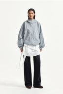 BACK LOGO HOODY WIND BREAKER IN LIGHT GRAY image 9