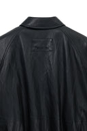 SMALL LOGO FAUX LEATHER ZIP UP JUMPER IN BLACK image 17