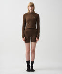 MOUVEMENT W CLASSIC LOGO BIKER SHORTS IN BROWN image 1