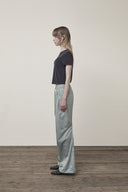 GLOSSY BANDING TRACK PANTS IN MINT image 7
