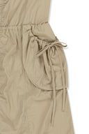 STRAP DETAIL SLEEVELESS UTILITY DRESS IN BEIGE image 4