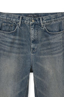 WASHED FLARE DENIM PANTS FOR MEN IN LIGHT BLUE image 3