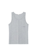 SMALL LOGO PINTUCK SLEEVELESS TOP FOR MEN IN GRAY image 6