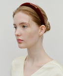 REGULAR LOGO VELVET HAIR BAND IN BURGUNDY image 4
