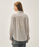W PATTERN SHEER SHIRT IN GREY PINK image 3