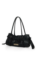SHIRRING TIE BUCKLE SHOULDER BAG IN BLACK image 2